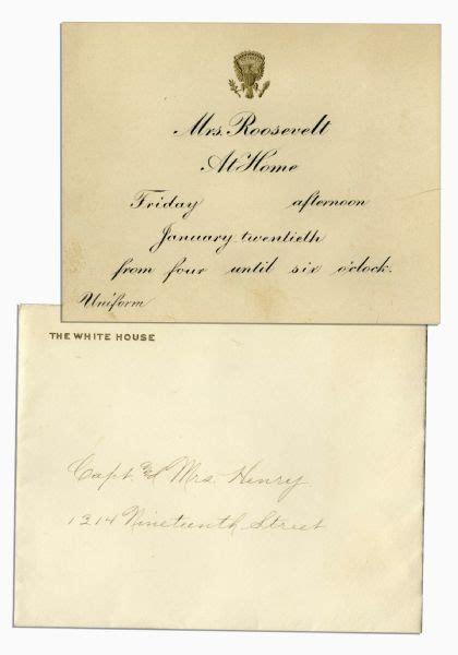 Lot Detail - Edith Roosevelt White House Invitation