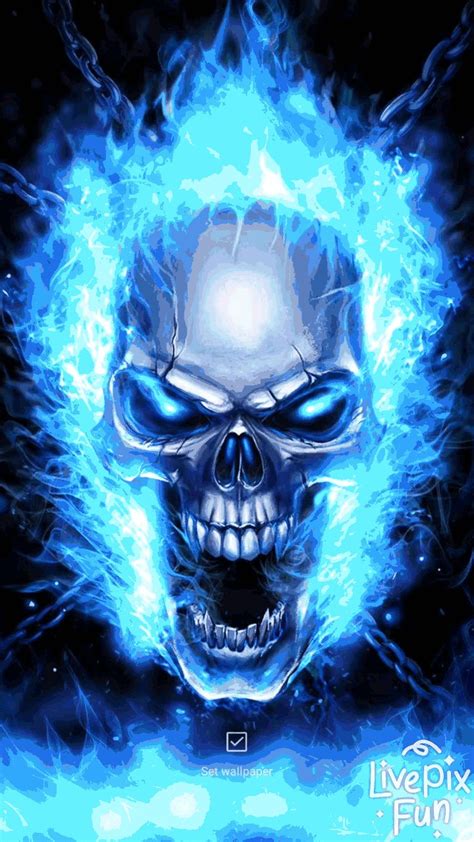 Blue Fire Skull Bone Live Wallpaper - Apps on Google Play | Arte de ...