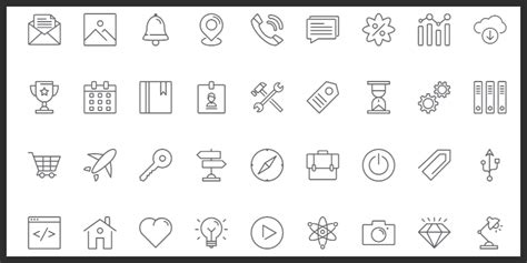 100 Free Vector Line Icons Pack (Ai, SVG, EPS, PNG) | Bypeople