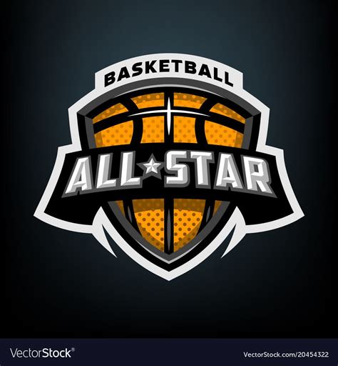 All star basketball sports logo emblem royalty free vector | Basketball ...