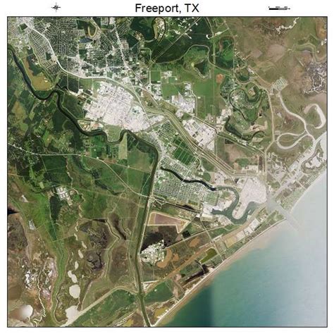 Aerial Photography Map of Freeport, TX Texas