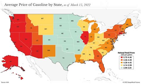 Average Gas Prices by State : MapPorn