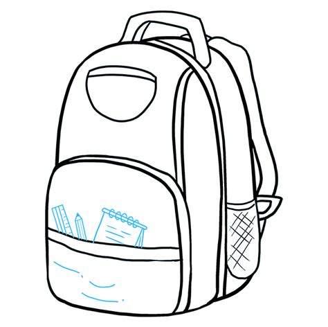 How to Draw a Backpack - Really Easy Drawing Tutorial