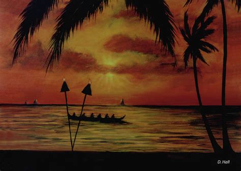 Hawaiian Sunset Painting at PaintingValley.com | Explore collection of ...