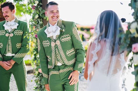 The Groom + Groomsmen Wore Green Charro Suits at this Wild Baja California Wedding - Green ...