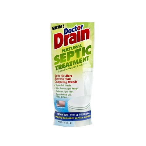 Doctor Drain Natural Septic Tank Treatment, Monthly, Single Flush, 1500 Gallon Concentrate ...