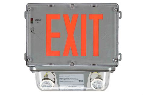 Larson Electronics - 10W Explosion Proof LED Emergency Exit Sign w/ Halogen Bug Eyes - C1D2 ...