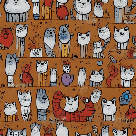 CAT PATTERN FABRIC PRINT · Creative Fabrica