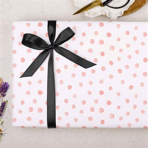 Three Sheets Of Pink Polka Dot Wrapping Paper By Making Meadows