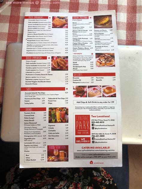 Menu at Central Park Food Station restaurant, Doral, NW 58th St