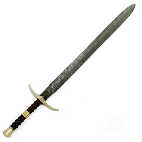 Short Sword- High Carbon Damascus Steel Sword- 28"- Longsword/ Bastard ...