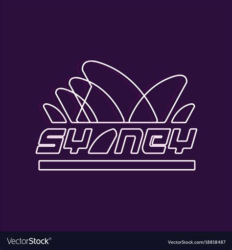 Minimalist sydney logo in line style abstract Vector Image