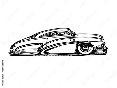 Vector retro hotrod car clipart cartoon Illustration. classic vintage ...