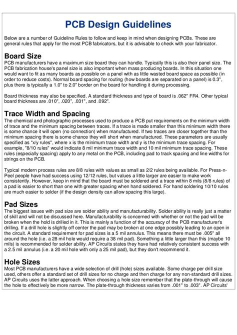 Pcb design guidelines