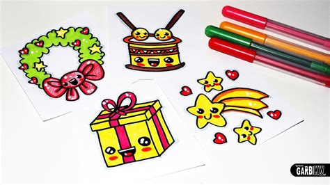 How to Draw Christmas Stuff - Easy and Kawaii Drawings by Garbi KW | Easy christmas drawings ...