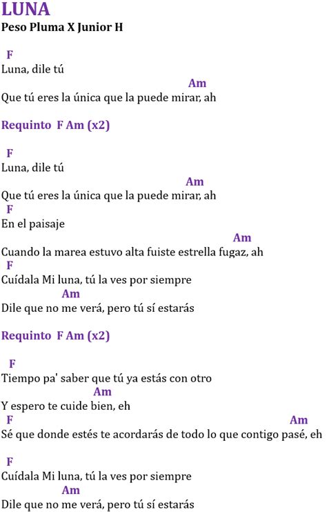 Luna - Junior H, Peso Pluma Letra y Acordes en Guitarra