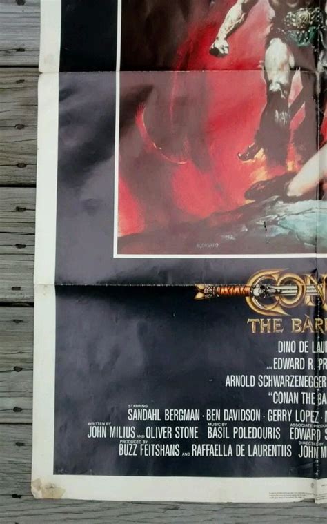 Original CONAN THE BARBARIAN movie poster ARNOLD SCHWARZENEGGER 1982 ...