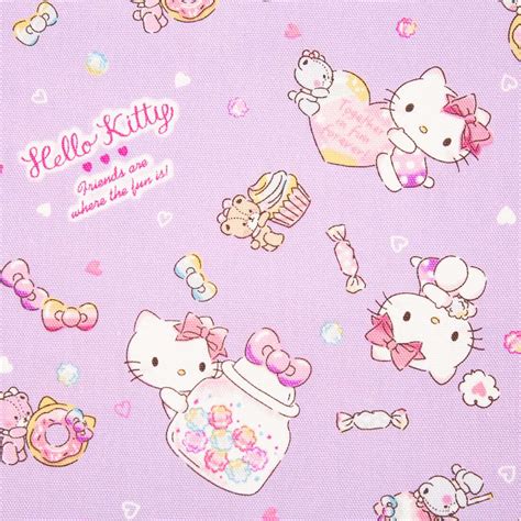 purple Hello Kitty Sanrio sweets oxford fabric Fabric by Sanrio - modes4u