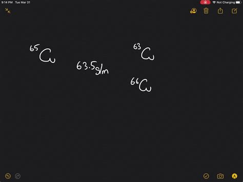 Copper has two naturally occurring isotopes, including ^65 Cu. Look at the periodic table and ...