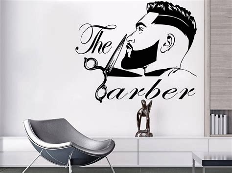 Barber Wall Decal Gentlemens Barber Shop Wall Decor Man Salon - Etsy