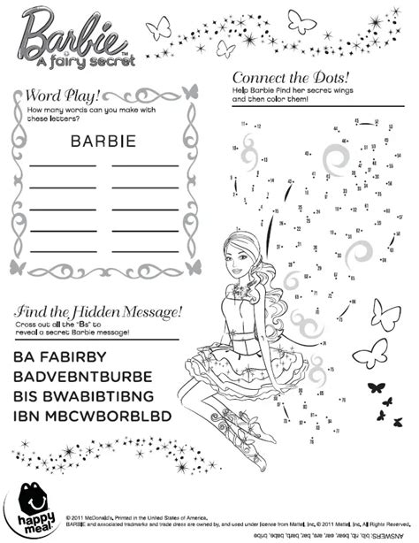 Barbie Fairy Secret Coloring Pages