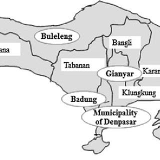 Map of eight districts and one municipality in Bali Province. | Download Scientific Diagram