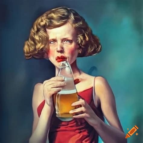 Illustration of beer by norman rockwell on Craiyon