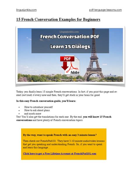 15 French Conversation Examples For Beginners: in This Easy French Conversation Guide, You'll ...