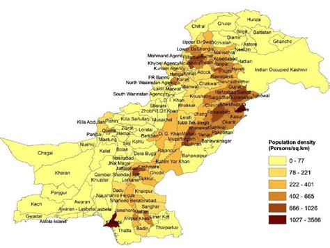 Districts wise population density of Pakistan. | Download Scientific Diagram