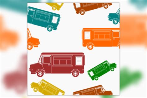 Pattern of Mobile Food Truck with Menu Graphic by faqeeh · Creative Fabrica