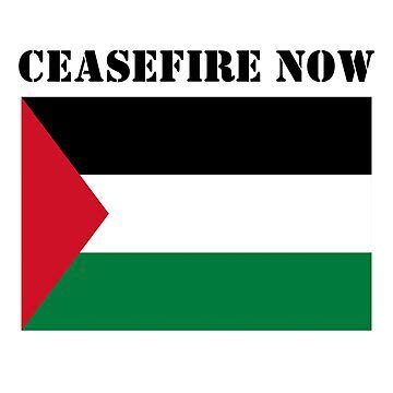 "Ceasefire Now - Free Palestine with Flag" Poster for Sale by ...