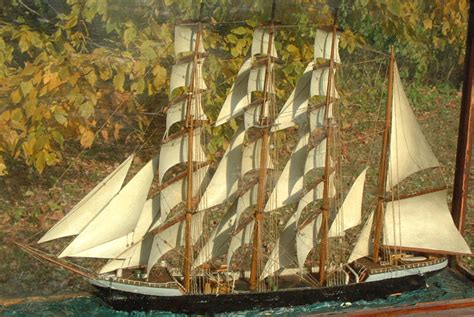 Antique four masted Barque Ship model in case c1890 : Item # 4867 For Sale | Antiques.com ...