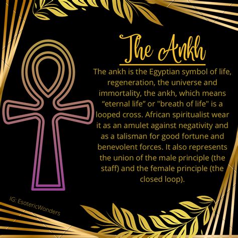 The Ankh. The Egyptian Symbol of Eternal Life | IG: EsotericWonders in 2023 | Egyptian symbols ...