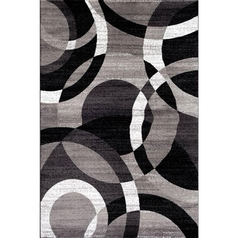 World Rug Gallery Contemporary Modern Circles Abstract Gray 3 ft. 3 in ...