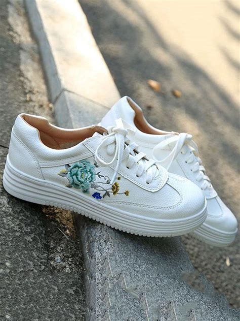 Embroidered Floral Sneaker Shoes