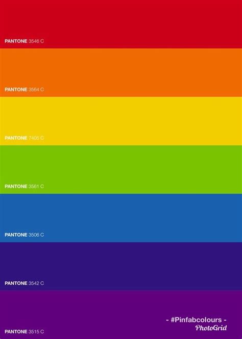 #Rainbow colours by #Pantone created by #Pinfabcolours | Rainbow palette, Pantone colour ...