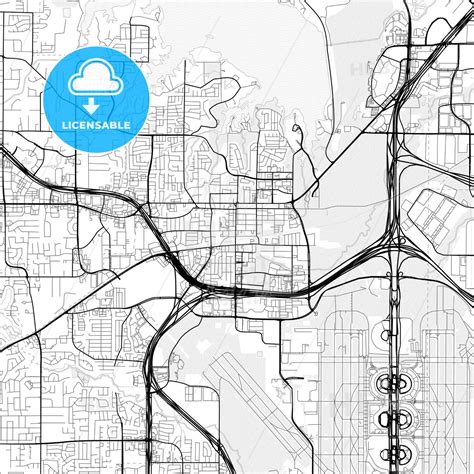 Nice bright vector map of Grapevine, Texas, United States with fine ...