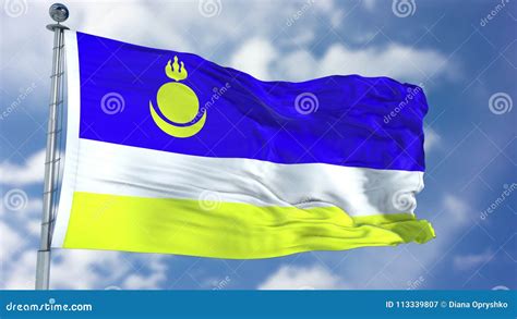 Buryatia Flag in a Blue Sky Stock Illustration - Illustration of banner, culture: 113339807