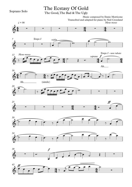 The Ecstasy Of Gold (arr. Neil Crossland) Sheet Music | Metallica ...