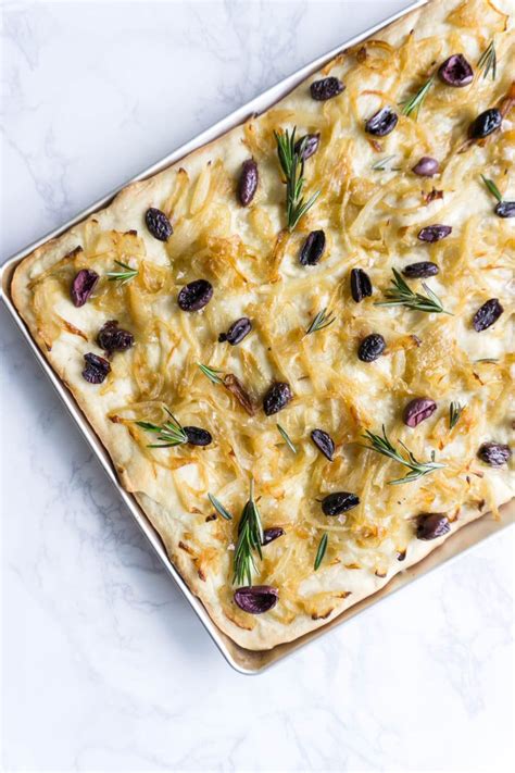 Focaccia with olives and onions - Pina Bresciani