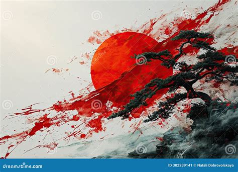 The Picture of Japanese Flag with Red Sun on White Background Stock ...