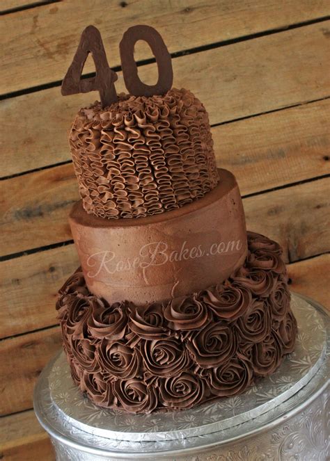 All Chocolate 40th Birthday Cake | Rose Bakes | Birthday cake chocolate, Cake, 40th birthday cakes