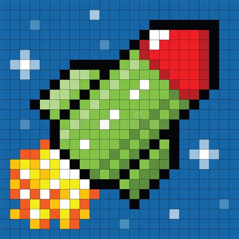 8-bit Pixel Rocket in Space Stock Vector - Illustration of escape ...