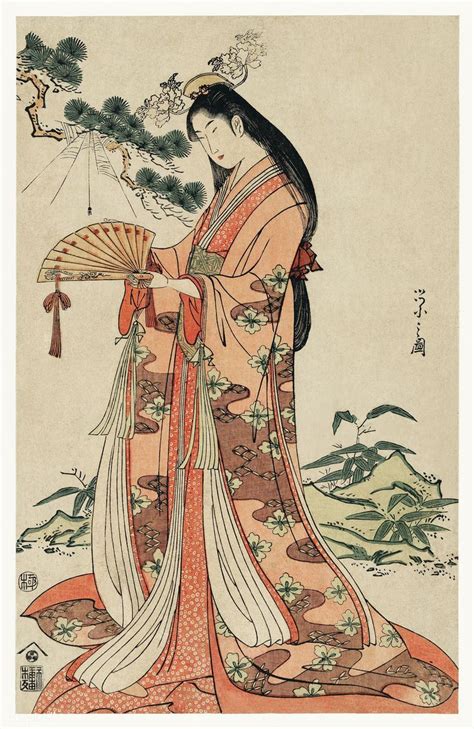 Sotoori Hime by Eishi Hosoda (1756-1829), a traditional Japanese Ukyio ...