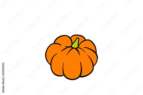 Simple drawing of a pumpkin, vector illustration Stock Vector | Adobe Stock