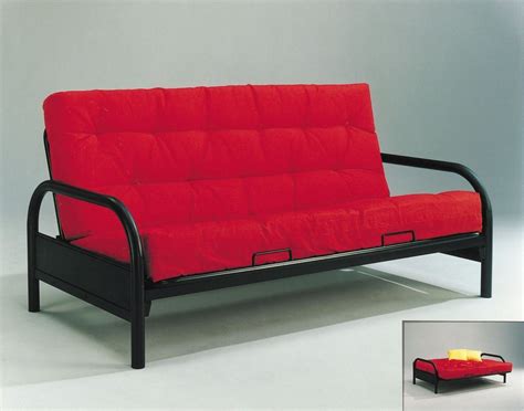 China Round Arm Black Metal Futon Frame Sofa - China Futon, Sofa Bed