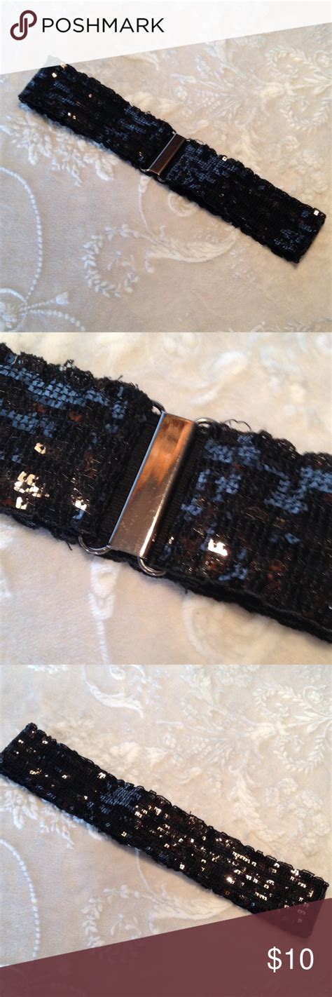 ⭐️Black Sequin Stretch Belt | Black sequins, Stretch belt, Belt