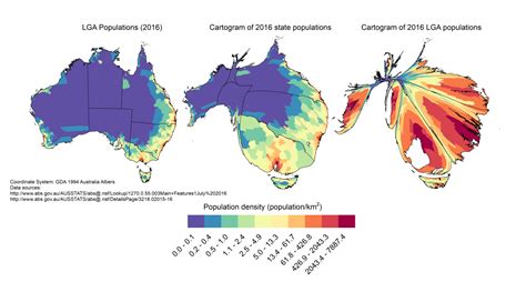 Australian Population Distribution 2016 - Maps on the Web