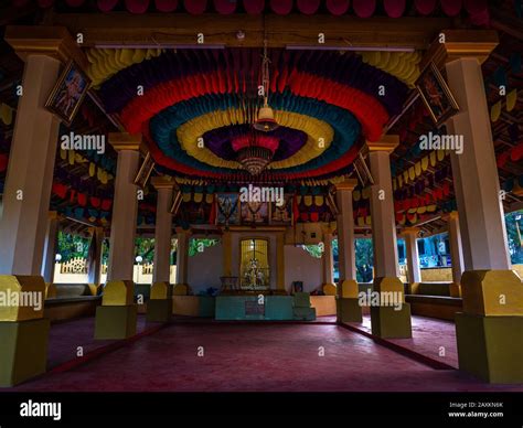 Beautifully decorated interiors of Shri Datta temple in Konkan, Maharashtra, India Stock Photo ...