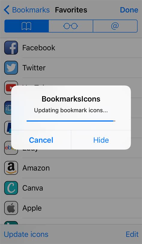 BookmarksIcons displays the actual website icons for your Safari bookmarks